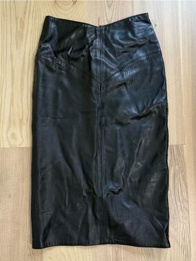 Vintage Leather Pencil Skirt